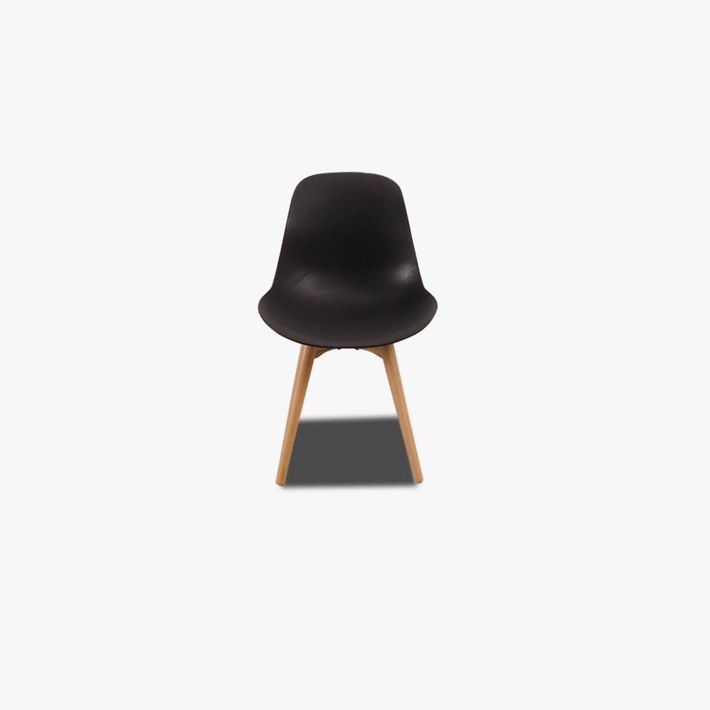 [92260461] Actona chair in black plastic with wooden frame