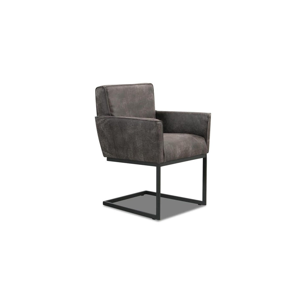 Het Anker LUNA 2x Freischwinger Stuhl in Leder Africa moro