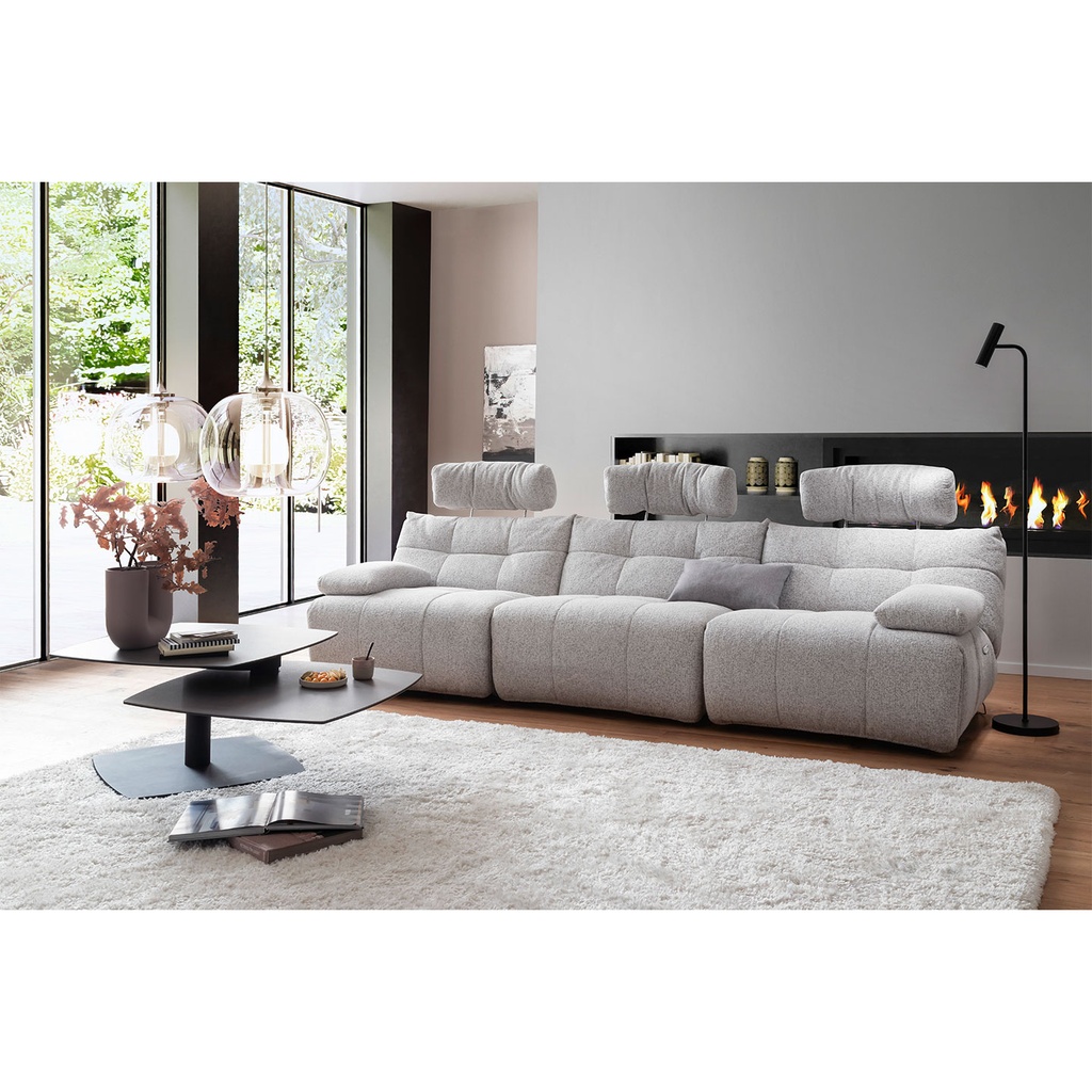 MCA Furniture Polstergarnitur Belviano in Stoff Puente hellgrau