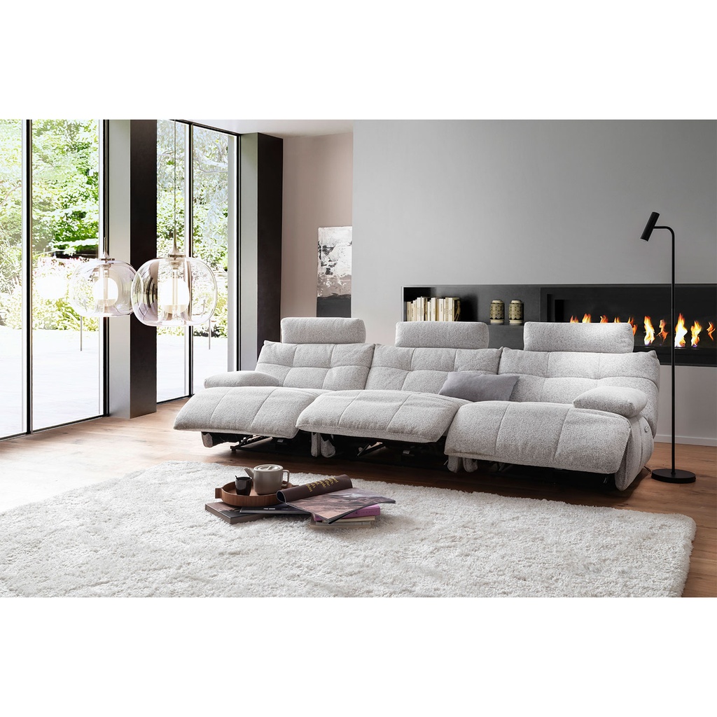 MCA Furniture Polstergarnitur Belviano in Stoff Puente hellgrau