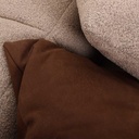 Ecksofa BUBBLE in Stoff Loop safari und Leder Kenia brown