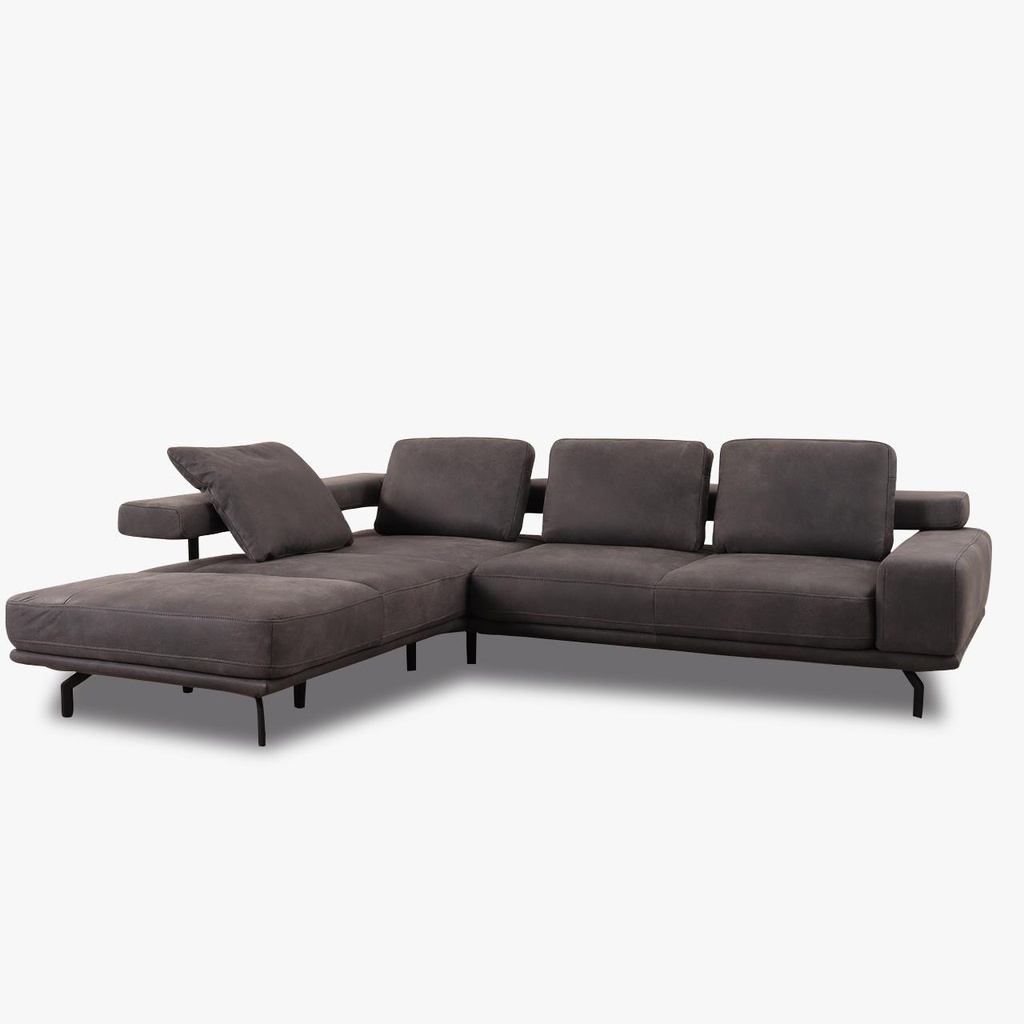 Hukla Sofa HP18072 Shine in Anilin Leder Aurelia graphit