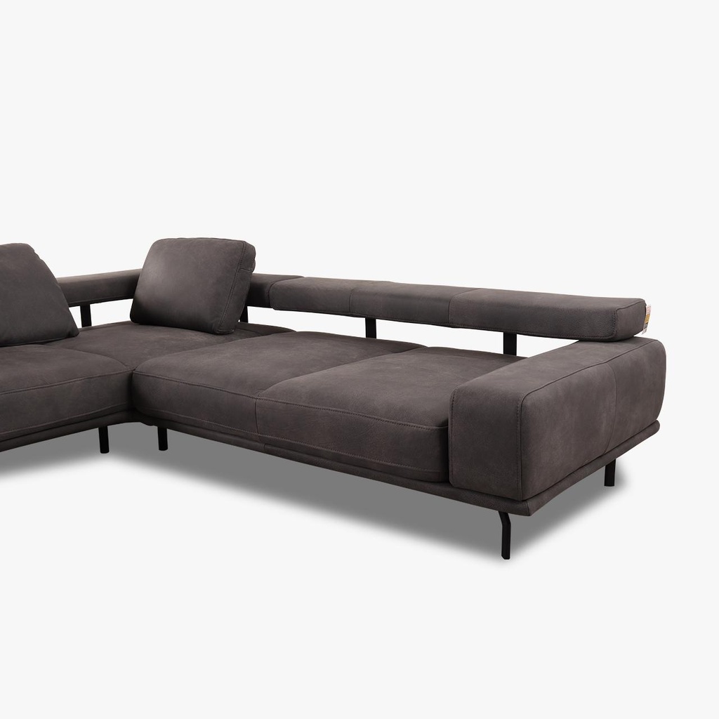 Hukla Sofa HP18072 Shine in Anilin Leder Aurelia graphit