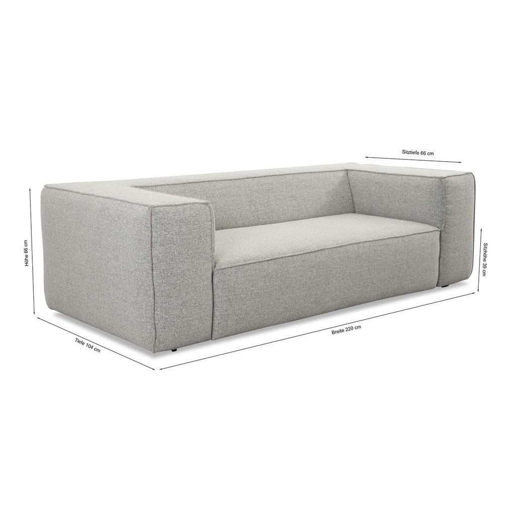 Willi Schillig Sofa 18050 around the block in Stoff Puntino white-black