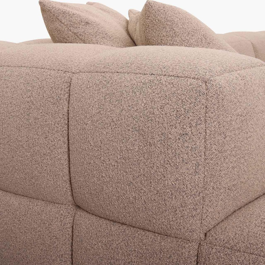 Ecksofa BUBBLE in Stoff Loop safari und Leder Kenia brown