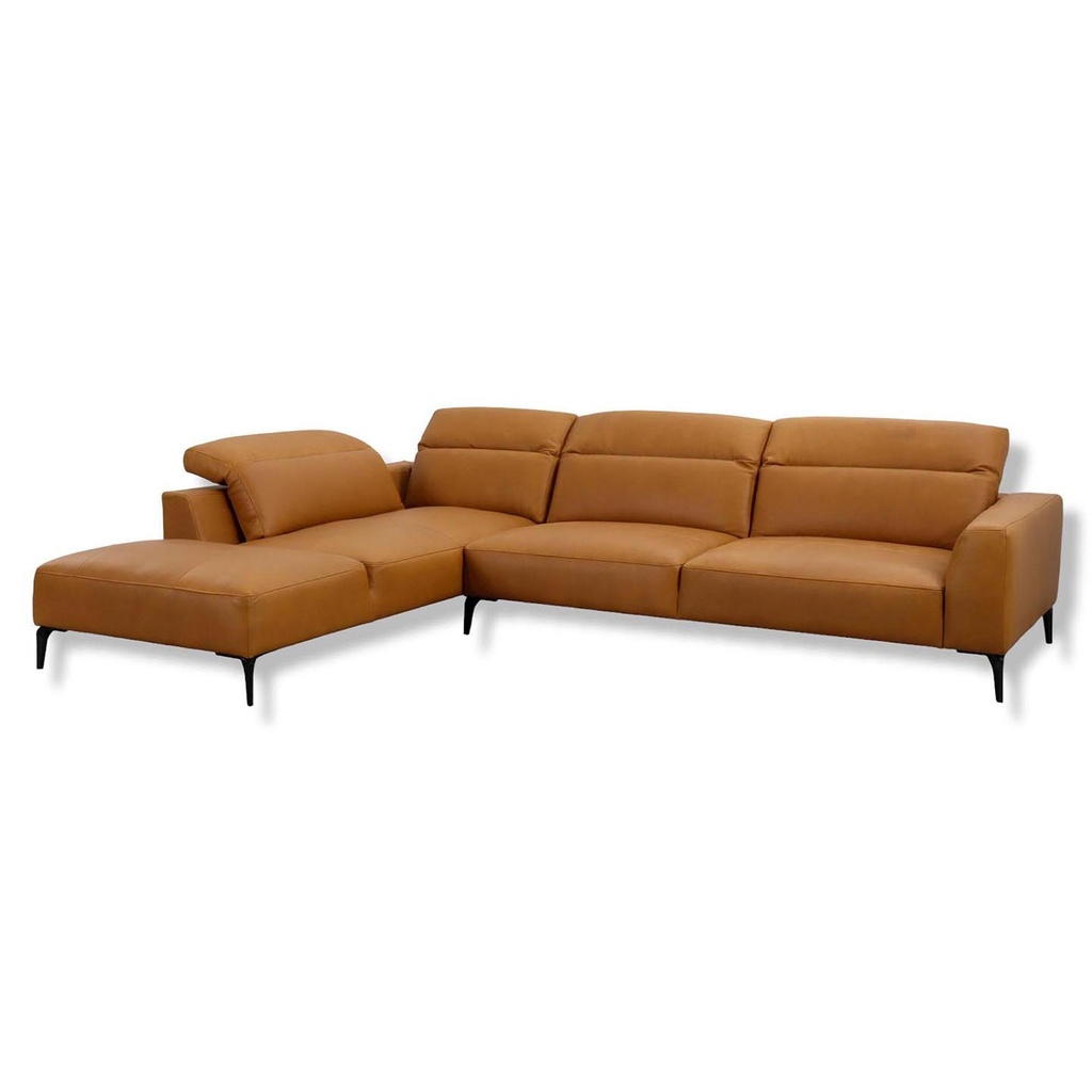 Flexlux Ecksofa VOLUZZI in Leder Nature cognac