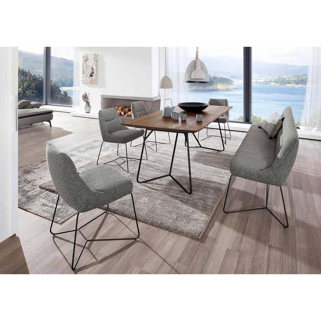[92260071-2] Ada upholstered furniture bench Portland in fabric RUK gray